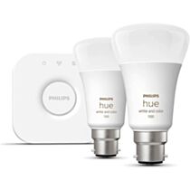 Philips Hue Smart LED Colour B22 Bulbs & Bridge Starter Kit