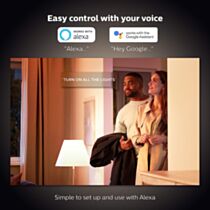 Philips Hue White Smart Bulb Twin Pack LED B22 Bayonet Cap with Bluetooth. Works with Alexa and Google Assistant, 9.5W