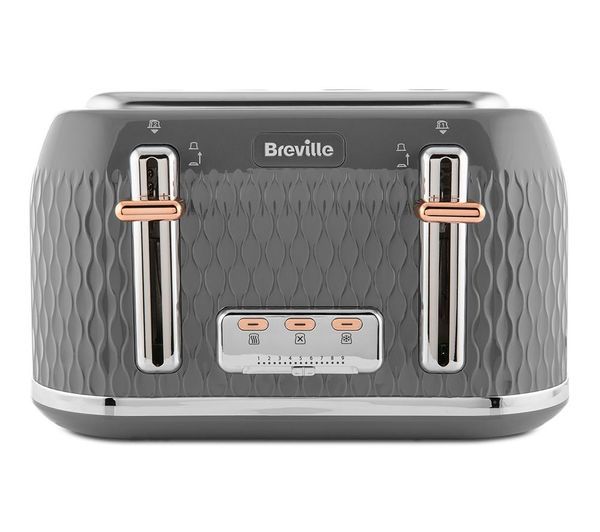 BREVILLE Curve VTT912 4Slice Toaster Granite Grey