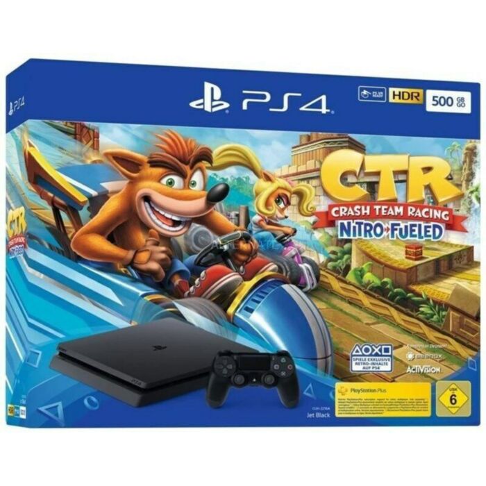 PS4 Console 500GB Black and Crash Team Racing