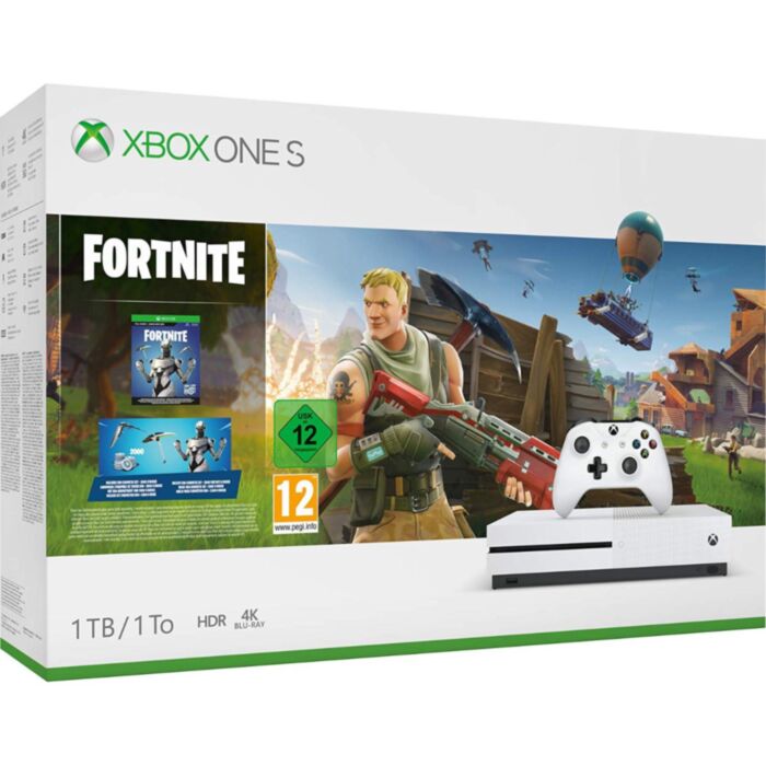 Xbox One S 1TB White Console and Fortnite