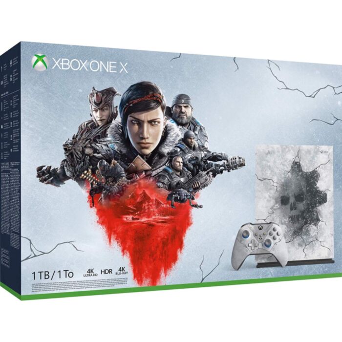 Xbox One X 1TB Console and Gears 5 Bundle - White-Limited Edition