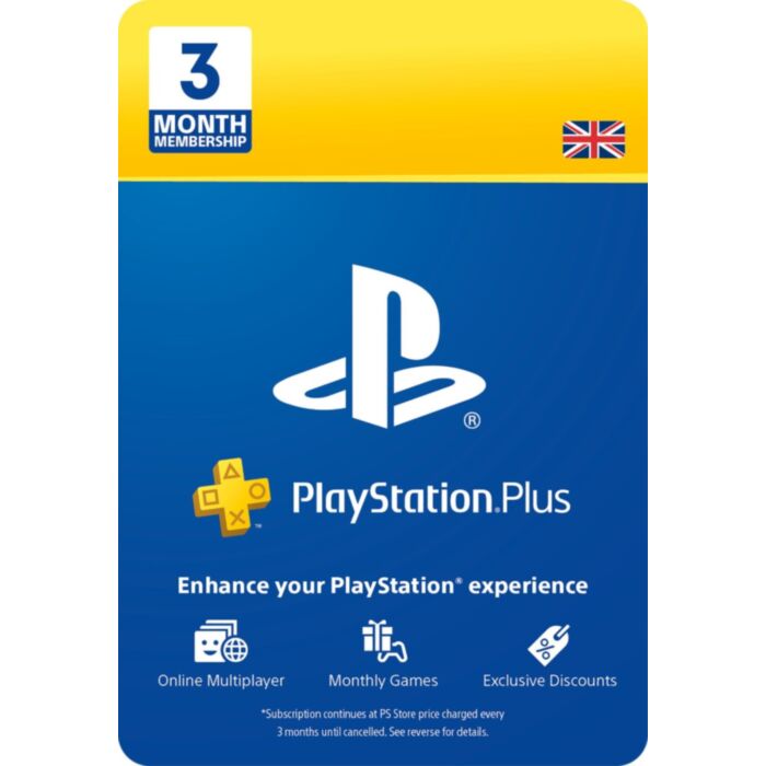 PlayStation PS Plus 3 month Subscription - Instant Digital Download