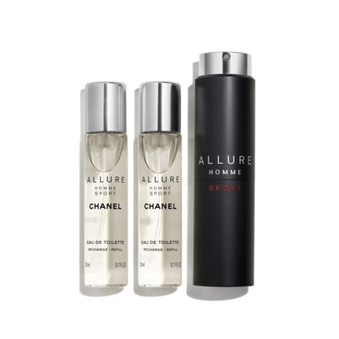 Chanel Allure Homme Sport Eau de Toilette Refillable Travel Spray, 3 x 20ml