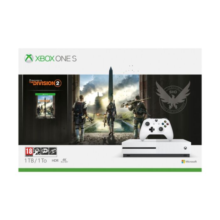 Xbox One S 1TB White Console and Tom Clancy's The Division 2  Bundle