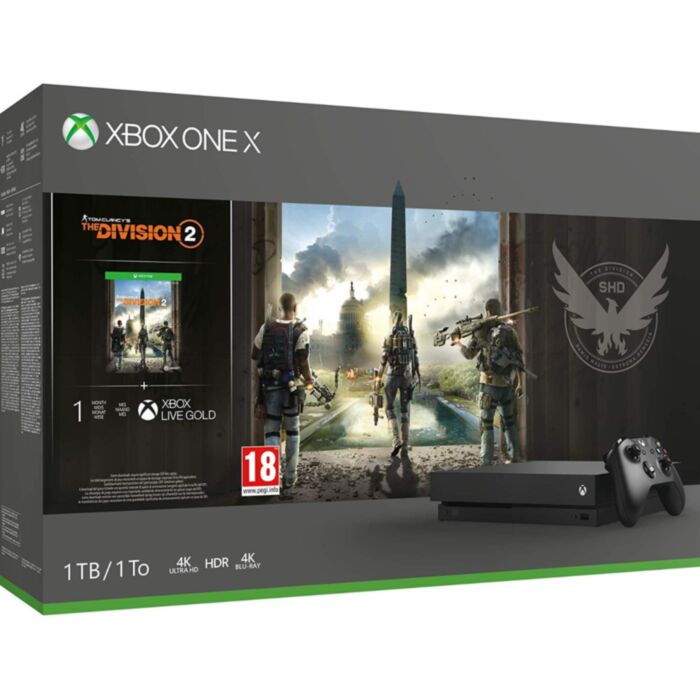 Xbox One X 1TB Black Console and Tom Clancy's The Division 2  Bundle