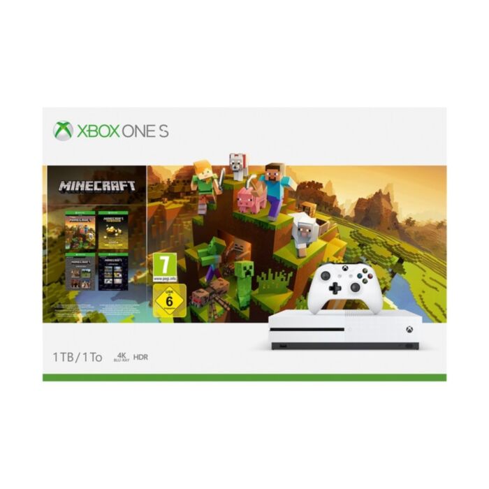 Xbox One S 1TB White Console and Minecraft Creators Bundle