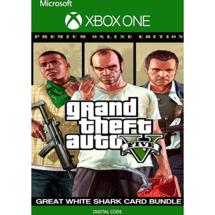 Grand Theft Auto 5 Premium Online Edition & Great White Shark Card Bundle - Xbox One - Instant Digital Download