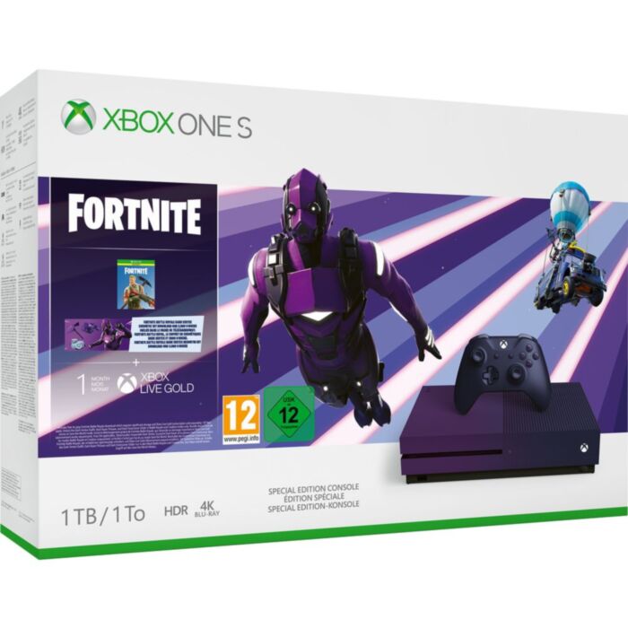 Xbox One S 1TB Purple Console and Fortnite Bundle Special Edition