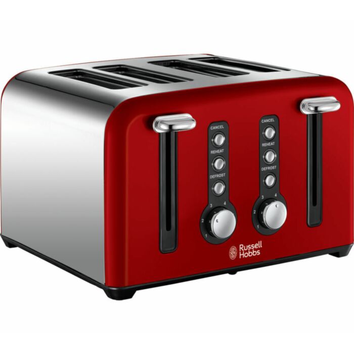 RUSSELL HOBBS WINDSOR RED 4 Slice Toaster 22831 Brand NEW SEALED