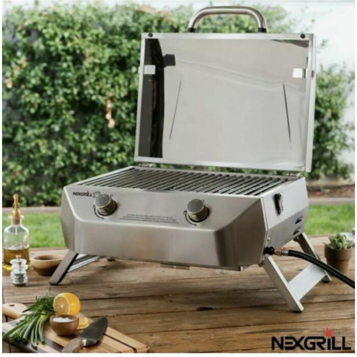 Nexgrill 2 Burner Stainless Steel Table Top Gas Barbecue