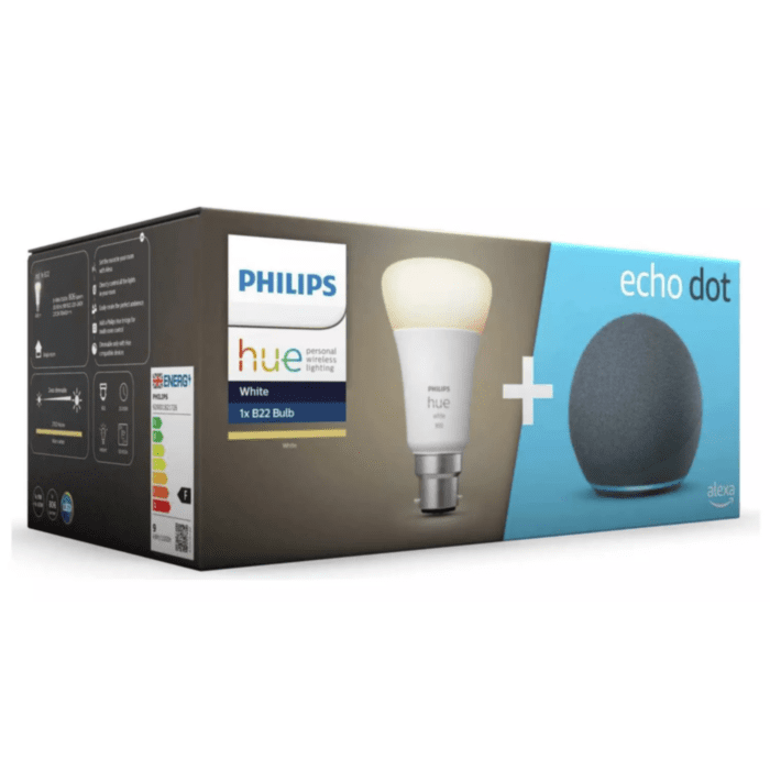 Amazon Echo Dot (4th Gen) & Philips Hue B22 Smart Bulb