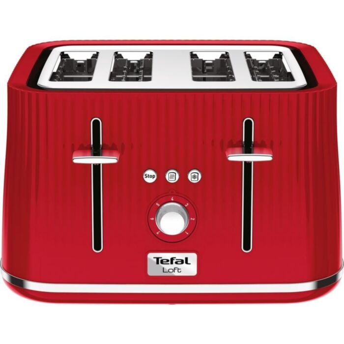 TEFAL Loft TT60540 4-Slice Toaster - Cherry Red
