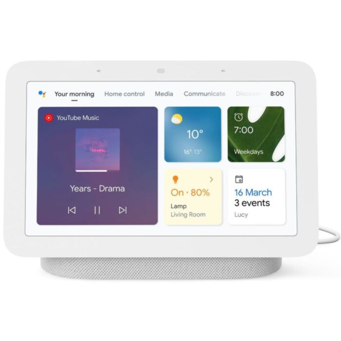 GOOGLE Nest Hub Smart Display with Google Assistant - Chalk (2nd Generation)