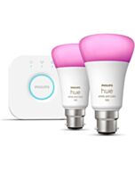 Philips Hue Smart LED Colour B22 Bulbs & Bridge Starter Kit