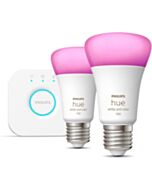 Philips Hue Smart LED Colour E27 Bulbs &amp; Bridge Starter Kit