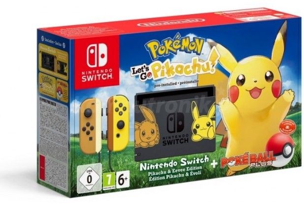 Nintendo Switch Lets Go Pikachu Limited Edition Console With Joycon Pre Installed Pokémon Lets Go Pikachu Pokeball Plus Controller